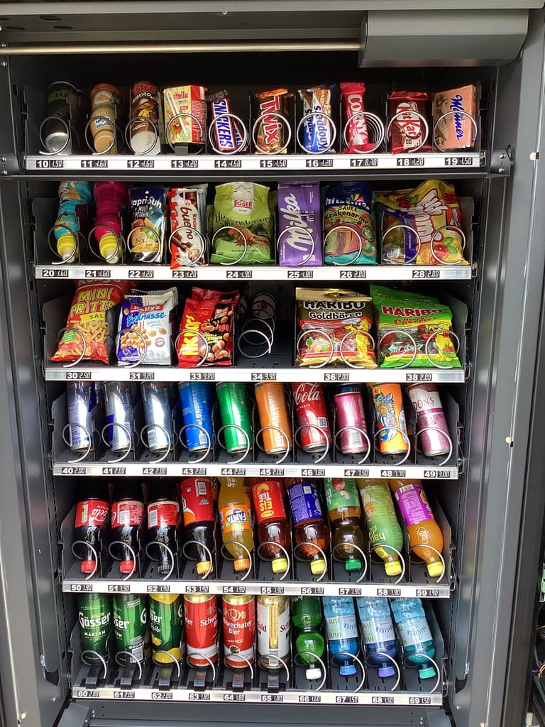 Snacks- und Getränke Bestückung im Tankstellenautomaten